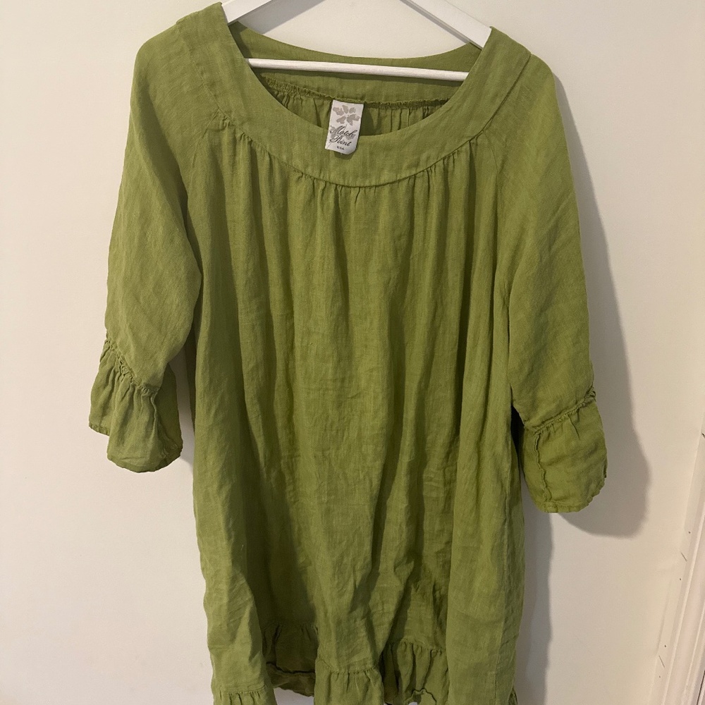 Green Linen Dress
